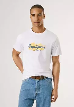 Футболка с принтом PRINT MILTON TEE Pepe Jeans, белый