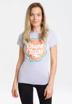 Футболка с принтом PRINT T-SHIRT CHUPA CHUPS LOGOSHIRT, вереск серый
