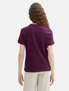 Футболка с принтом PRINT T-SHIRT MIT BIO-BAUMWOLLE TOM TAILOR, фиолетовый