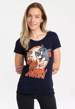 Футболка с принтом Print T-Shirt Tom & Jerry LOGOSHIRT, цвет dunkelblau
