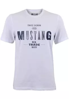 Футболка с принтом PRINT TEE MUSTANG, цвет general white