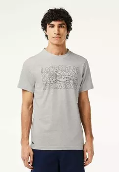 Футболка с принтом PRINTED Lacoste Sport, цвет gris chine-cca