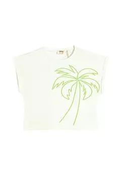 Футболка с принтом PRINTED SHORT SLEEVE CREW NECK Koton, цвет ecru