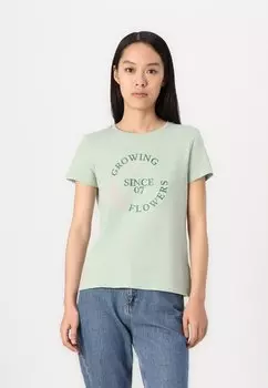 Футболка с принтом PRINTED TOM TAILOR DENIM, мята