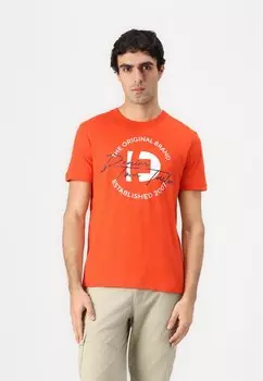 Футболка с принтом PRINTED TOM TAILOR DENIM, оранжевый