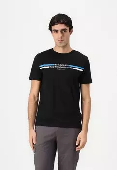 Футболка с принтом PRINTED TOM TAILOR DENIM, черный