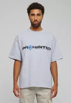 Футболка с принтом PROHIBITED, цвет purple
