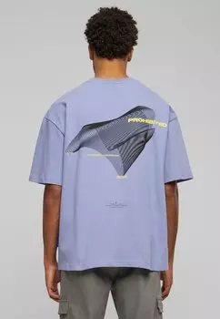 Футболка с принтом PROHIBITED, фиолетовая