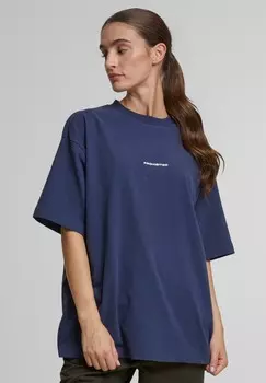 Футболка с принтом PROHIBITED, темно-синий