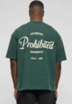 Футболка с принтом Prohibited, зеленый
