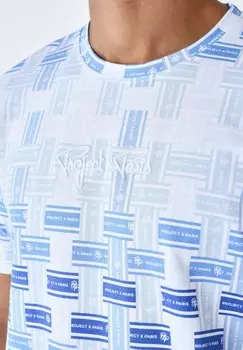 Футболка с принтом Project X Paris, пестрый светло-голубой