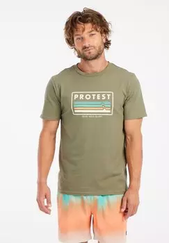 Футболка с принтом Protest, оливковый