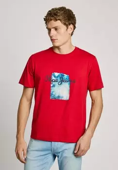 Футболка с принтом PRUSH Pepe Jeans, красный