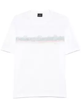 Футболка с принтом PS Paul Smith Desert Stripe, белый
