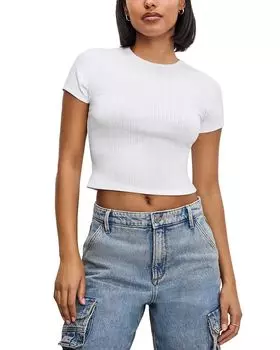 Футболка с принтом «Пуантель» для малышей Good American, белый