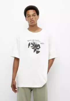 Футболка с принтом PULL&BEAR, белый