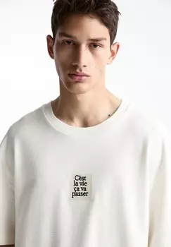 Футболка с принтом PULL&BEAR, белый