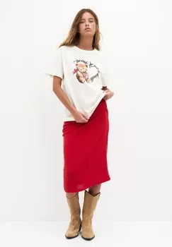 Футболка с принтом PULL&BEAR, белый