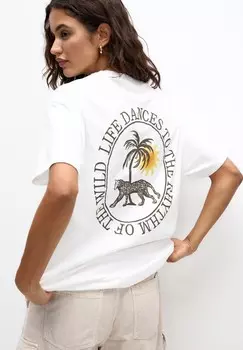 Футболка с принтом PULL&BEAR, белый