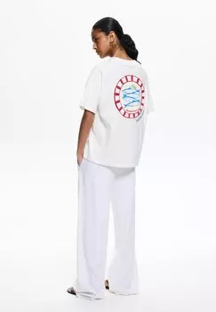 Футболка с принтом PULL&BEAR, белый