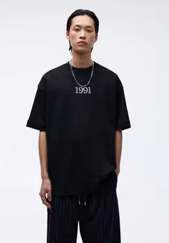 Футболка с принтом PULL&BEAR, цвет black
