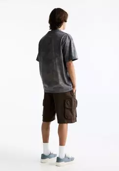 Футболка с принтом PULL&BEAR, серая