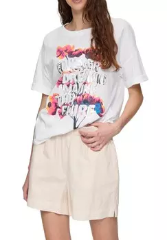 Футболка с принтом QS, белый