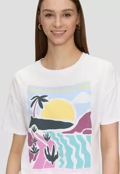 Футболка с принтом QS, белый