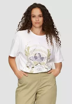 Футболка с принтом QS, белый