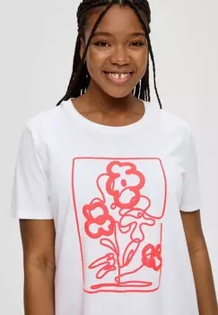 Футболка с принтом QS, белый