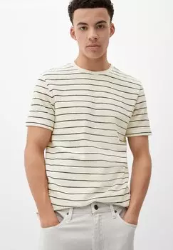 Футболка с принтом QS by s.Oliver, бежевый