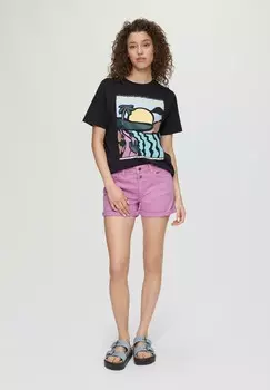 Футболка с принтом QS, черный