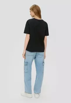 Футболка с принтом QS, черный