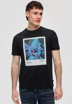 Футболка с принтом QS, черный