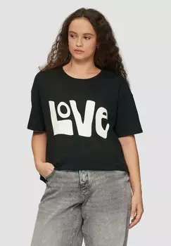 Футболка с принтом QS, черный