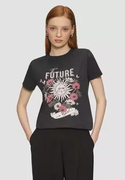 Футболка с принтом QS, черный