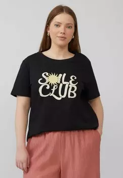 Футболка с принтом QS, черный