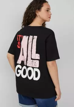 Футболка с принтом QS, черный