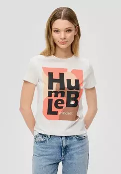 Футболка с принтом QS, цвет creme