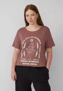 Футболка с принтом QS, фиолетовый