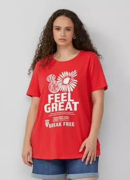 Футболка с принтом QS, красный