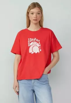 Футболка с принтом QS, красный