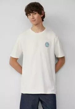 Футболка с принтом QS, кремовый