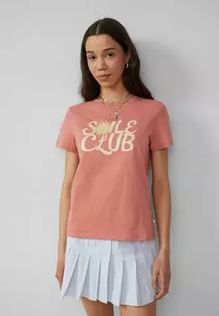 Футболка с принтом QS, лосось