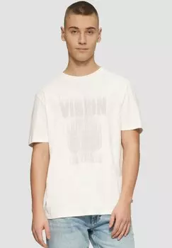 Футболка с принтом QS, молочный