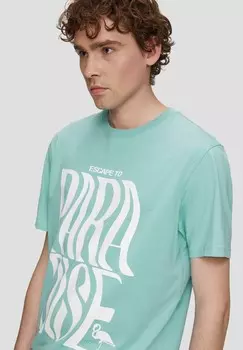 Футболка с принтом QS, мята