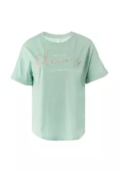 Футболка с принтом QS, мята