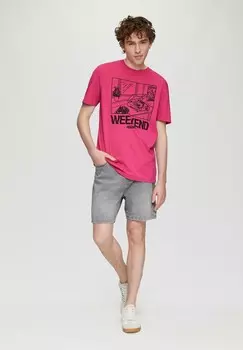 Футболка с принтом QS, розовый