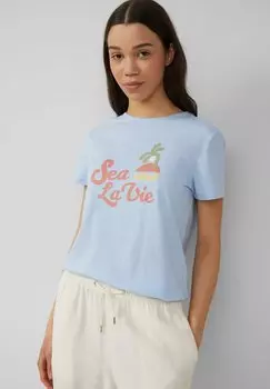 Футболка с принтом QS, светло-голубой