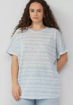 Футболка с принтом QS, светло-голубой